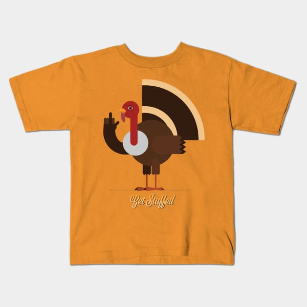 Get Stuffed, Turkey Kids T-Shirt by DanielLiamGill